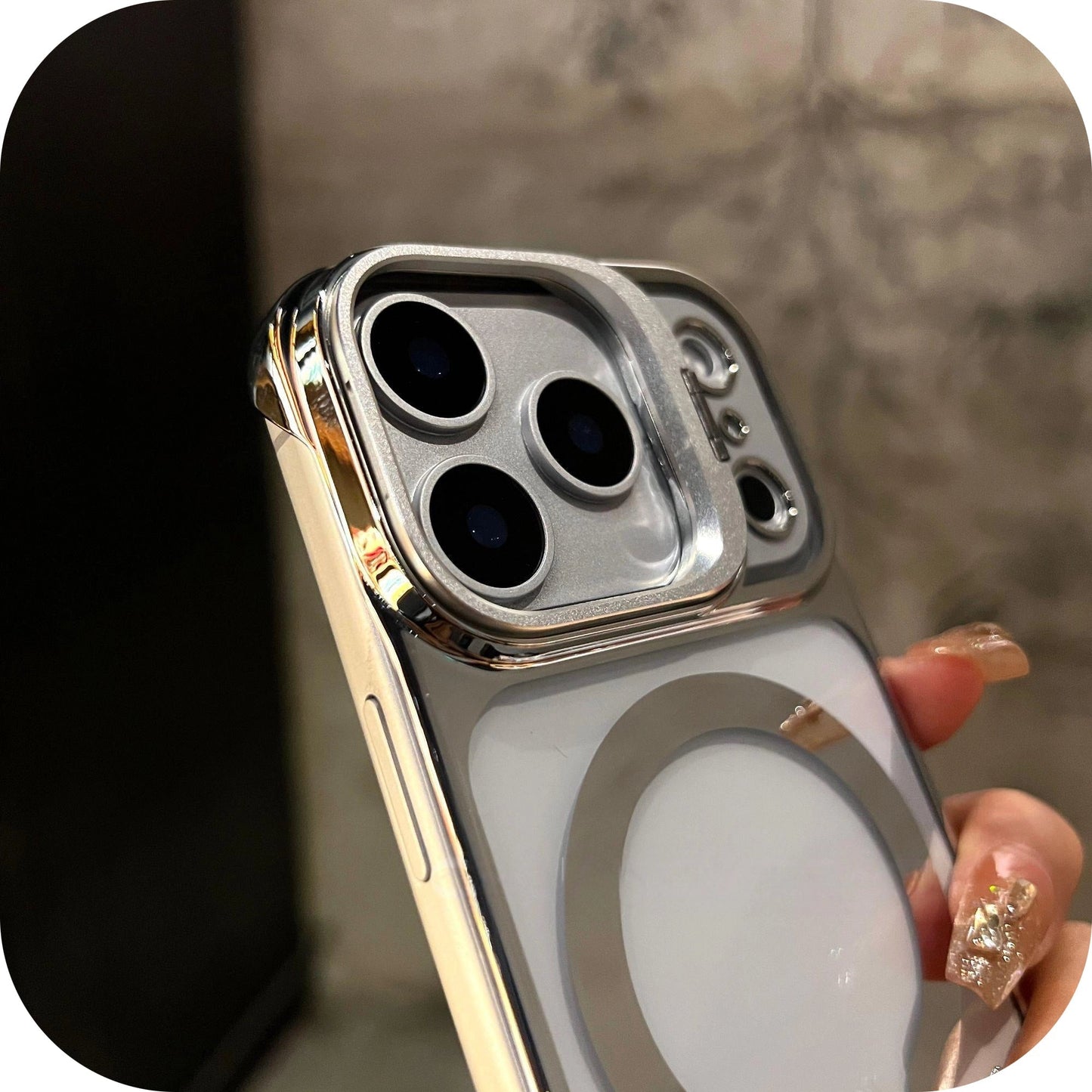 IPhone 17 Magnetic Borderless Case with Built-in Lens Holder